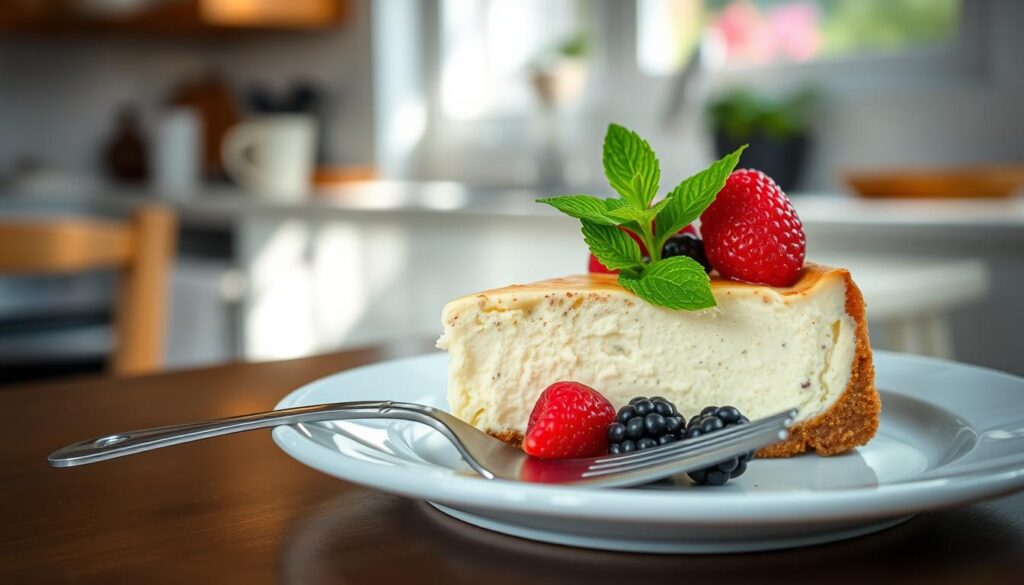 serving Italian cheesecake