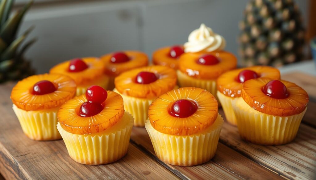 Mini Pineapple Upside-Down Cupcakes